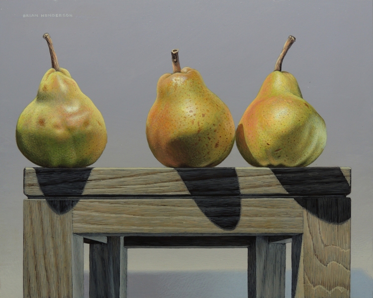 'Small Table with Three Green Williams' by artist Brian Henderson